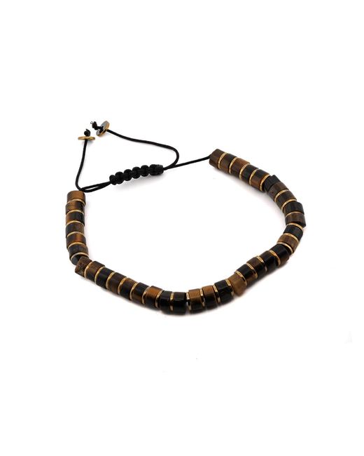 Ebru Jewelry Multicolor Tiger's Eye Stone Adjustable Balance Bracelet for men