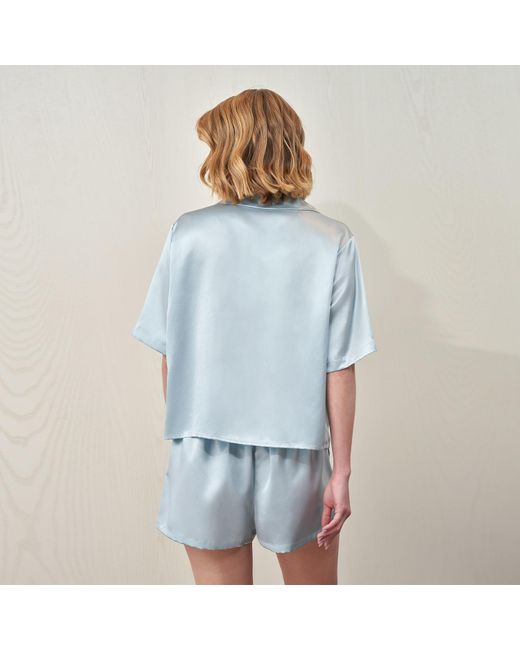 Manitu Blue Remington Silk Short Pajama Set
