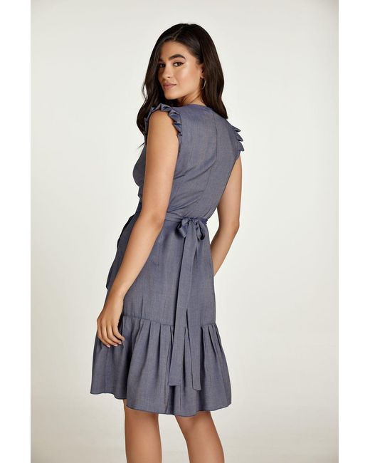Conquista Blue Denim Style Wrap Dress