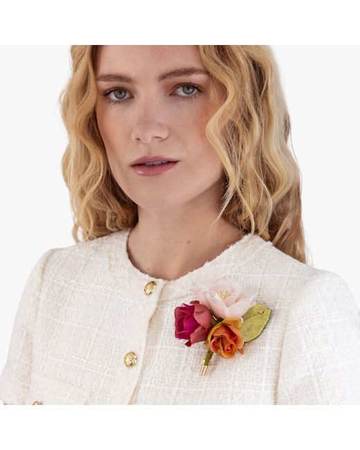 Helena Simon Pink The Spray Rose Floral Brooch