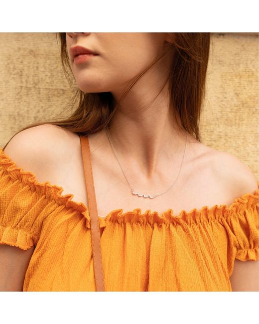 Spero London Metallic Sterling Wave Necklace