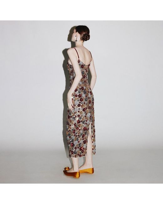 Belsize25 Purple Mayfair Series – Garden Dress Sequinned Halterneck Evening Midi Gown