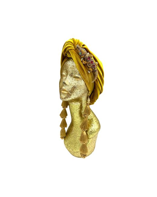 Julia Clancey Yellow Golden Ruby Alligator Dorado Turban