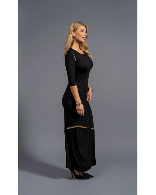 Esther Saadia Black Aurora Slit Maxi