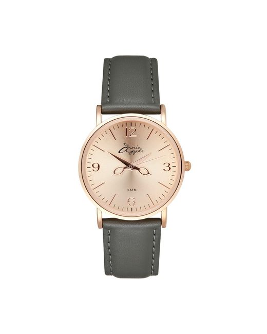 Bermuda Watch Company Gray Annie Apple Alore Rose/ Leather Hairdresser Scissor Hands Watch
