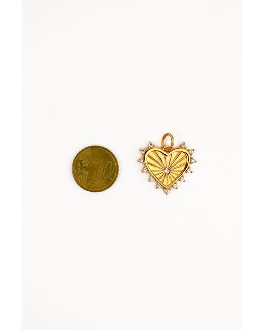 Zynnia Collective Metallic Ray Of Sunshine Heart Charm
