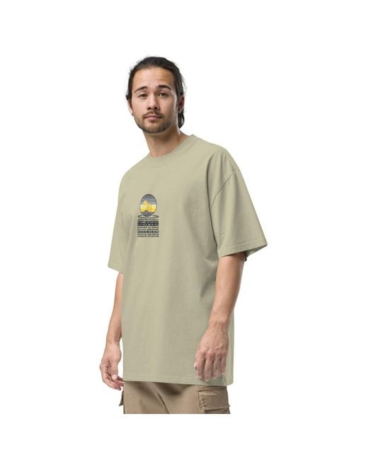 Anchor and Crew Natural Neutrals Faded Eucalyptus Desert Surf Explore Co. Oversized Cotton T-Shirt for men