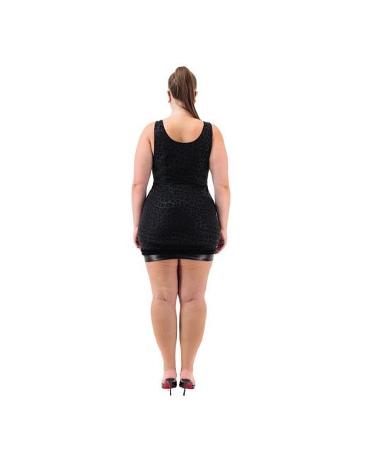 Úchè Black Leopard Mini Dress