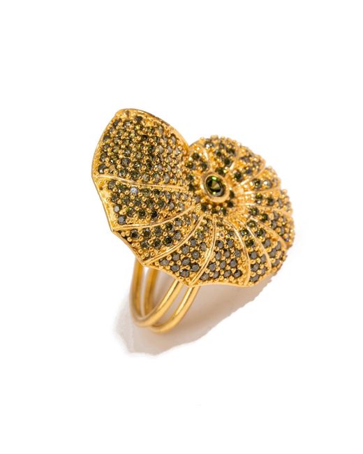 Ebru Jewelry Metallic Mystic Shell Adjustable Chunky Ring