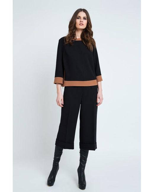 Conquista Blue Culottes With Turn Up
