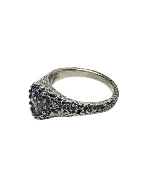 Tg-Jewellery by Tamara Gervasio Multicolor Ancient Cameo Muse Textured Ring – Hand-Carved Sterling
