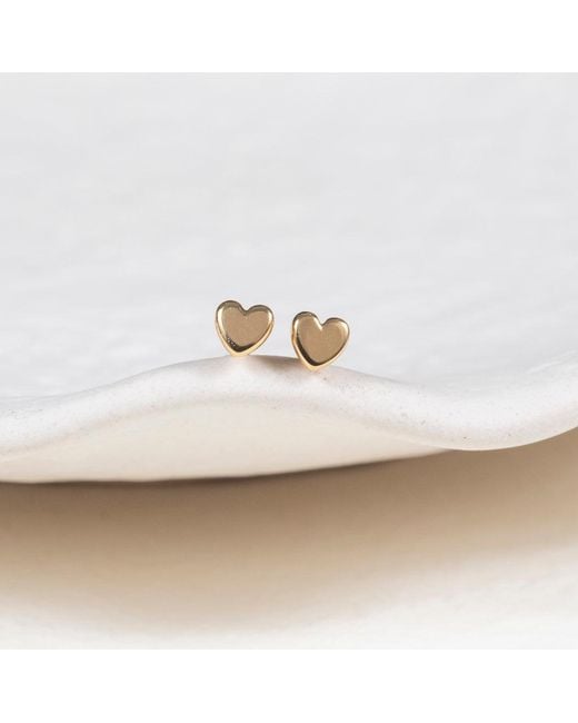 Auree Jewellery Metallic Verona Mini Vermeil Full Heart Stud Earrings