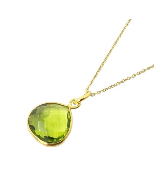 Harfi Yellow Vermeil Peridot August Birthstone Shiny Glow Necklace