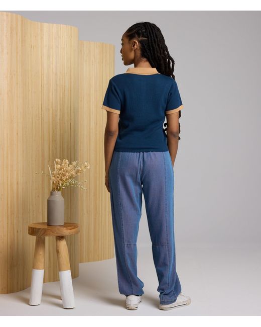 Known Supply Blue Collared Sweater Polo