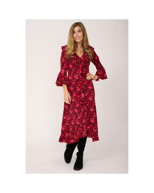 At Last Red Felicity Midi Dress