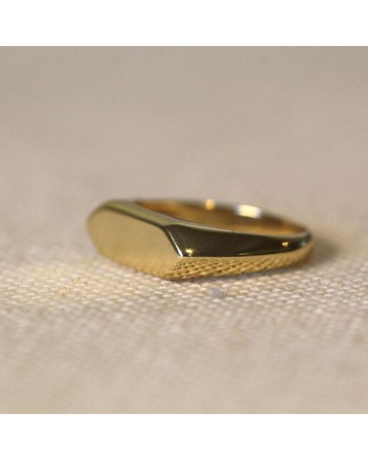 VicStoneNYC Fine Jewelry Yellow Bold Bar Signet Ring for men