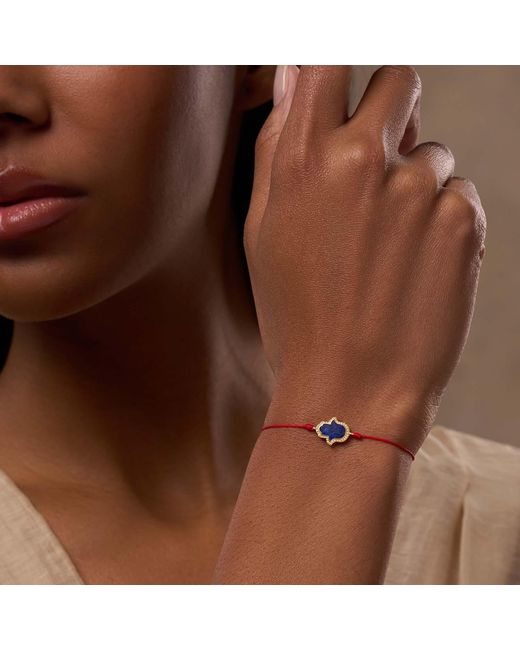 Karma and Luck Red Soul's Gratitude Hamsa Lapis Lazuli String Bracelet