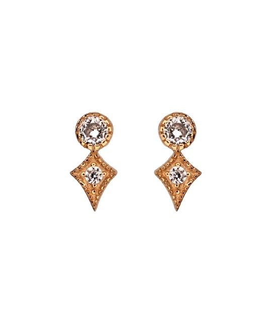 VicStoneNYC Fine Jewelry Metallic Antique Rose Stud Earrings