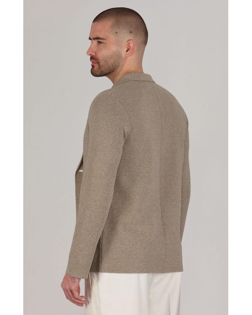Paul James Knitwear Gray Lightweight Jaspe Cotton Ezra Knitted Blazer for men