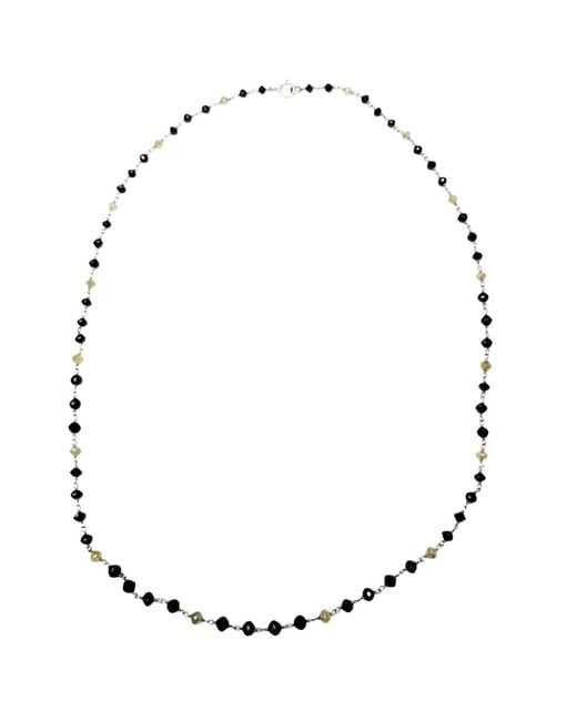 Rahul's Jewels Brown 16" Genuine And Diamond Rosary Necklace
