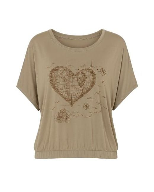 Conquista Natural Printed Micromodal Top