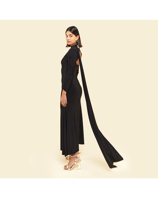 Celestine & Mae Black Celosia Midaxi Dress
