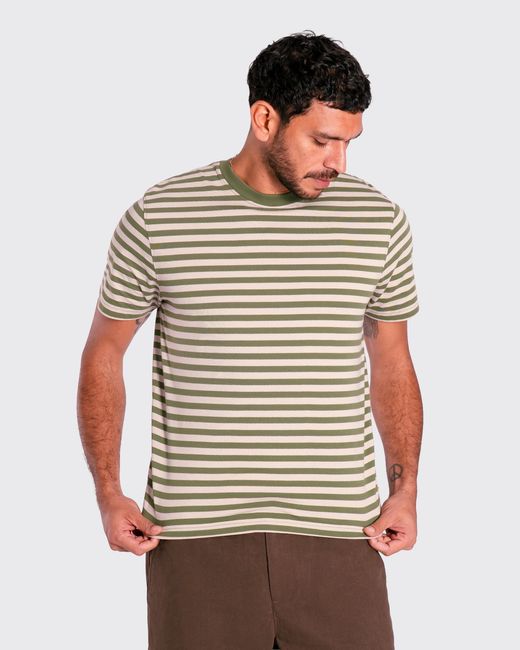 Far Afield Green Ringer Stripe T-Shirt for men