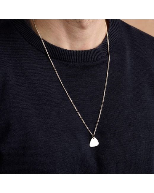 Posh Totty Designs Metallic Sterling Plectrum Necklace for men