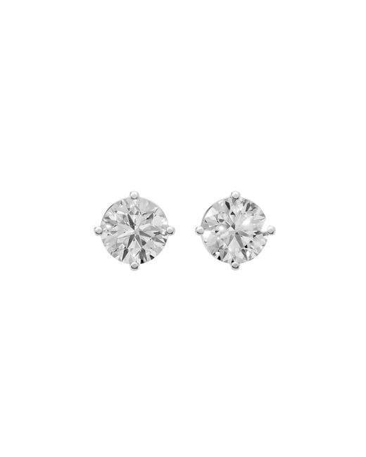 Aya Fine Jewelry Metallic 3.02 Ct Round Brilliant Lab Diamond Stud Earrings