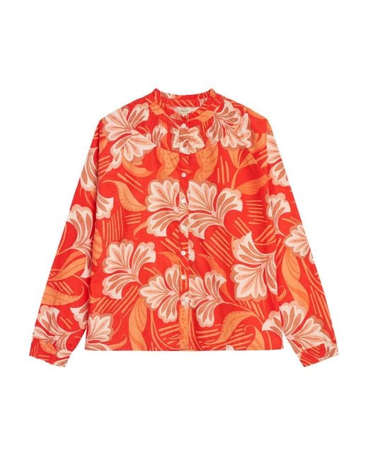 Inara Red Molokai Sunset Cotton Top