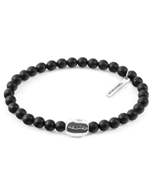 Anchor and Crew Black Agate Gustatory Coffee Bean & Stone Bracelet