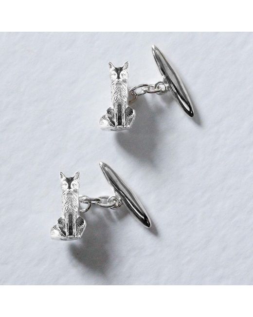 Lee Renee Metallic Fox Cufflinks – Sitting for men
