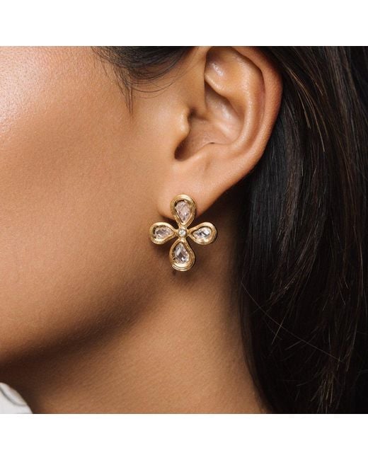 Lulu B London Metallic Large Teardrop Cross Stud Earrings