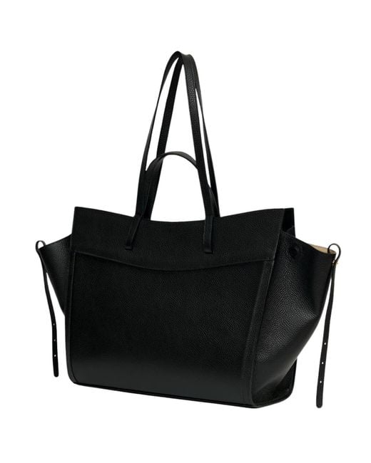 Saonara Brand Black Shopping Bag Leather