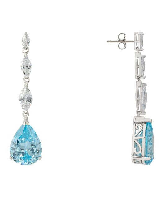Latelita London Zara Teardrop Blue Topaz Gemstone Earrings Silver