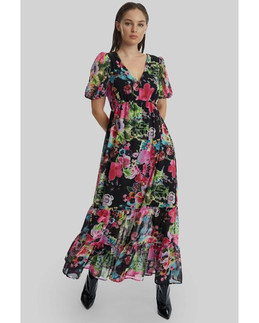James Lakeland White Floral V-Neck Midi Dress