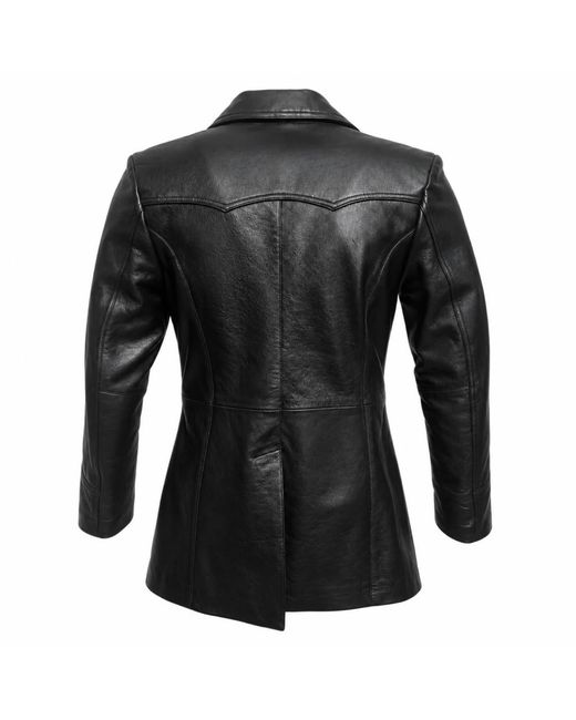 Zasta Studio Black Hand-Embroidered Leather Blazer A
