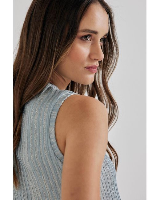 Lindsay Nicholas New York Blue Laura Sleeveless Crew Neck