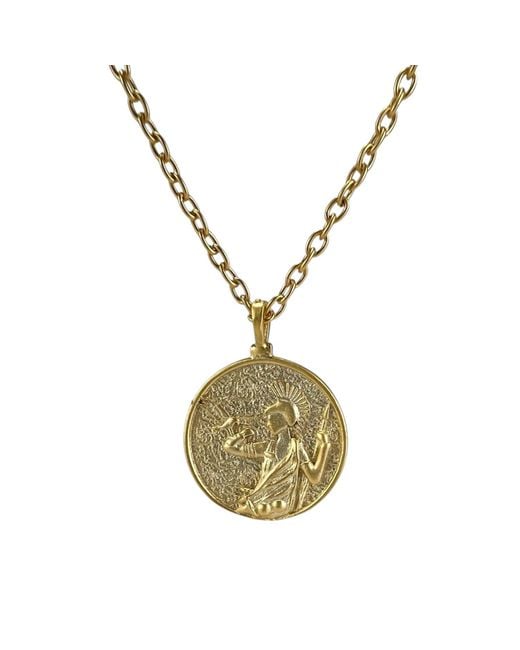 By Virgo Metallic The Minerva-Plated Ancient Medallion Necklace