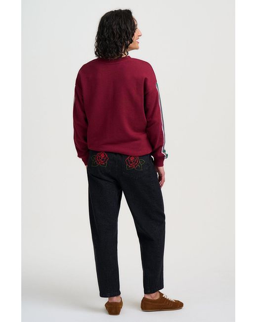 Sugarhill Red Magda Sweatshirt Oxblood Stripe