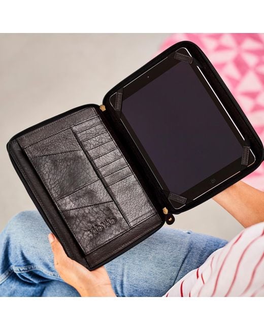 VIDA VIDA Metallic Classic Leather Ipad Organiser for men