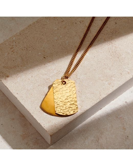 Posh Totty Designs Metallic Double Dog Tag Necklace for men