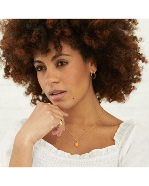 Auree Jewellery Metallic Bali 9ct Gold July Birthstone Necklace Carnelian