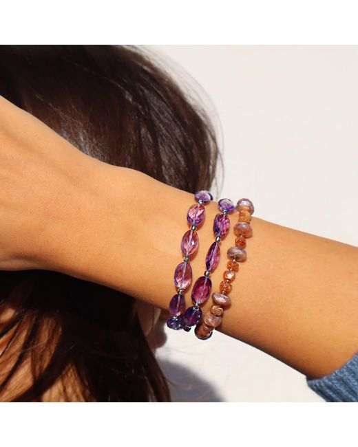 Mineralgems•Studio Pink Rose Sunstone And Moonstone Bracelet