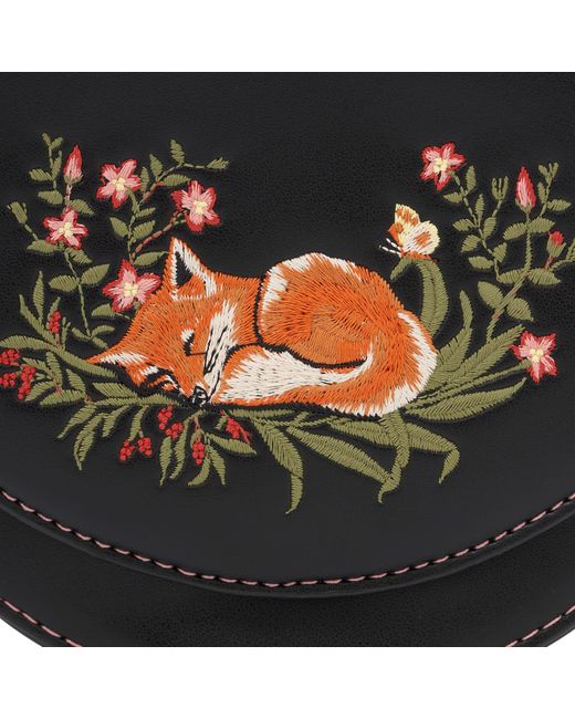 Fable England Black Sleepy Fox Saddle Bag