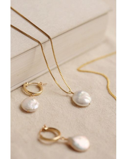 Katy Faye Metallic Moon Pearl Necklace