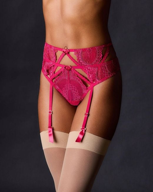 Journelle Pink Natalia Suspender Belt Wisteria