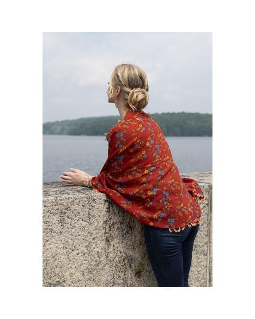 Saachi Red Atalia Multi Floral Scarf