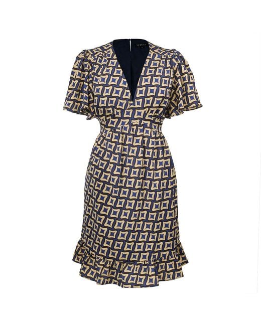 Smart and Joy Black Fit-And-Flare Graphic Print Short Dress