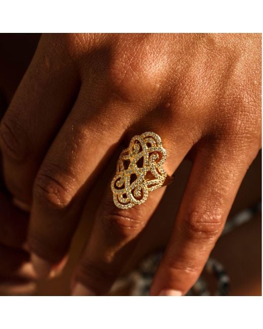 Seven Saints White Infinite Love Pave Adjustable Ring, Over Sterling, Topaz